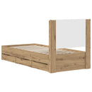 vidaXL Ágykeret tárolóval és fejtámlával Artisan Oak 90 x 200 cm