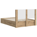 vidaXL Ágykeret tárolóval és fejtámlával Artisan Oak 140 x 190 cm