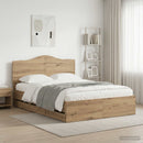 vidaXL Bed Frame with Storage and Headboard Artisan Oak 140 x 190 cm