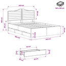 vidaXL Bed Frame with Storage and Headboard Artisan Oak 140 x 190 cm