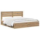 vidaXL Bed Frame with Storage and Headboard Artisan Oak 180 x 200 cm