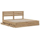 vidaXL Bed Frame with Storage and Headboard Artisan Oak 180 x 200 cm
