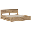 vidaXL Bed Frame with Storage and Headboard Artisan Oak 180 x 200 cm