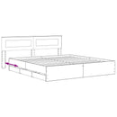vidaXL Bed Frame with Storage and Headboard Artisan Oak 180 x 200 cm