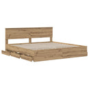 vidaXL Bed Frame with Storage and Headboard Artisan Oak 180 x 200 cm