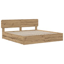 vidaXL Bed Frame with Storage and Headboard Artisan Oak 180 x 200 cm