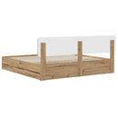 vidaXL Bed Frame with Storage and Headboard Artisan Oak 180 x 200 cm