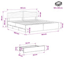 vidaXL Bed Frame with Storage and Headboard Artisan Oak 180 x 200 cm