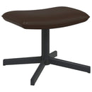 vidaXL Forgószék lábtartóval Barna Műbőr