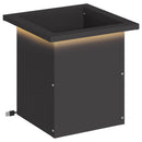 vidaXL Led-es kerti virágláda Fekete 30 x 30 x 30 cm Acél