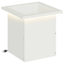 vidaXL Led-es kerti virágláda Fehér 30 x 30 x 30 cm Acél