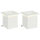 vidaXL Led-es kerti virágláda 2 db Fehér 30 x 30 x 30 cm Acél