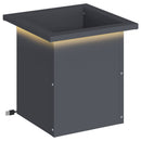 vidaXL Led-es kerti virágláda Antracit 30 x 30 x 30 cm Acél