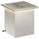 vidaXL Led-es kerti virágláda Ezüst 30 x 30 x 30 cm Rozsdamentes Acél
