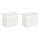 vidaXL Led-es kerti virágláda 2 db Fehér 30 x 40 x 30 cm Acél