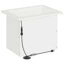 vidaXL Led-es kerti virágláda 2 db Fehér 30 x 40 x 30 cm Acél