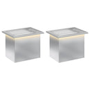 vidaXL Led-es kerti virágláda 2 db Ezüst 30 x 40 x 30 cm