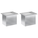 vidaXL Led-es kerti virágláda 2 db Ezüst 30 x 40 x 30 cm