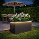 vidaXL Led-es kerti virágláda Fekete 30 x 60 x 30 cm Acél