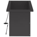 vidaXL Led-es kerti virágláda Fekete 30 x 60 x 30 cm Acél