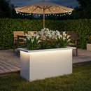 vidaXL Led-es kerti virágláda Fehér 30 x 60 x 30 cm Acél