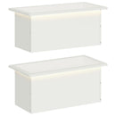 vidaXL Led-es kerti virágláda 2 db Fehér 30 x 60 x 30 cm Acél