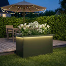 vidaXL Led-es kerti virágláda Olajzöld 30 x 60 x 30 cm Acél