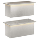 vidaXL Led-es kerti virágláda 2 db Ezüst 30 x 60 x 30 cm