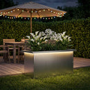 vidaXL Led-es kerti virágláda Ezüst 30 x 60 x 30 cm Horganyzott Acél