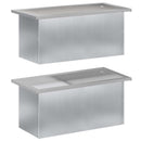 vidaXL Led-es kerti virágláda 2 db Ezüst 30 x 60 x 30 cm