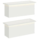 vidaXL Led-es kerti virágláda 2 db Fehér 30 x 80 x 30 cm Acél