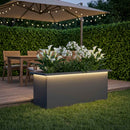 vidaXL Led-es kerti virágláda Antracit 30 x 80 x 30 cm Acél