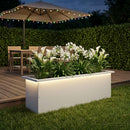 vidaXL Led-es kerti virágláda Fehér 30 x 100 x 30 cm Acél