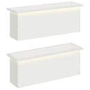 vidaXL Led-es kerti virágláda 2 db Fehér 30 x 100 x 30 cm Acél
