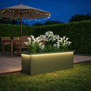 vidaXL Led-es kerti virágláda Olajzöld 30 x 100 x 30 cm Acél