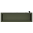 vidaXL Led-es kerti virágláda Olajzöld 30 x 100 x 30 cm Acél