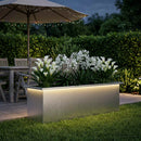 vidaXL Led-es kerti virágláda Ezüst 30 x 100 x 30 cm Rozsdamentes Acél