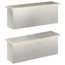 vidaXL Led-es kerti virágláda 2 db Ezüst 30 x 100 x 30 cm