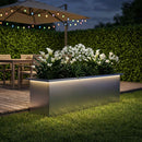 vidaXL Led-es kerti virágláda Ezüst 30 x 100 x 30 cm Horganyzott Acél