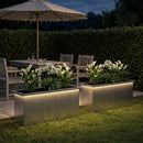vidaXL Led-es kerti virágláda 2 db Ezüst 30 x 100 x 30 cm