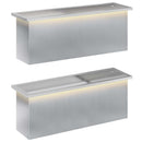 vidaXL Led-es kerti virágláda 2 db Ezüst 30 x 100 x 30 cm