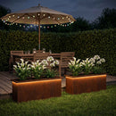 vidaXL Led-es kerti virágláda 2 db Rozsdás 30 x 100 x 30 cm