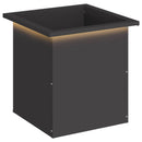 vidaXL Led-es kerti virágláda Fekete 40 x 40 x 40 cm Acél