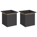 vidaXL Led-es kerti virágláda 2 db Fekete 40 x 40 x 40 cm Acél