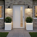 vidaXL Led-es kerti virágláda 2 db Fehér 40 x 40 x 40 cm Acél