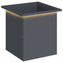 vidaXL Led-es kerti virágláda Antracit 40 x 40 x 40 cm Acél