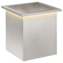 vidaXL Led-es kerti virágláda Ezüst 40 x 40 x 40 cm Rozsdamentes Acél