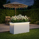 vidaXL Led-es kerti virágláda Fehér 40 x 80 x 40 cm Acél