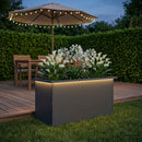 vidaXL Led-es kerti virágláda Antracit 40 x 80 x 40 cm Acél
