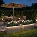 vidaXL Led-es kerti virágláda 2 db Ezüst 40 x 80 x 40 cm